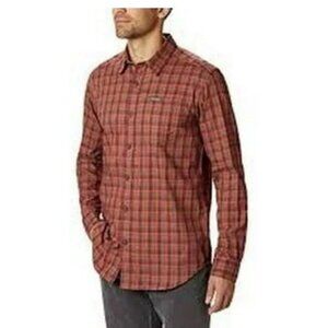 Brand New w Tags Columbia Maroon Plaid Button Down Long Sleeve Men's XLT Shirt